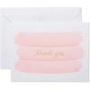 American Greetings Thank You Cards with Envelopes, Pink Brushstrokes (50-Count)
