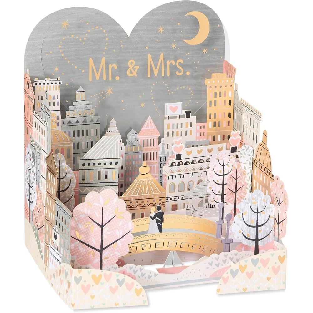 imageAmerican Greetings Pop Up Wedding Card A Wonderful LifeModern Shadowbox Wedding City
