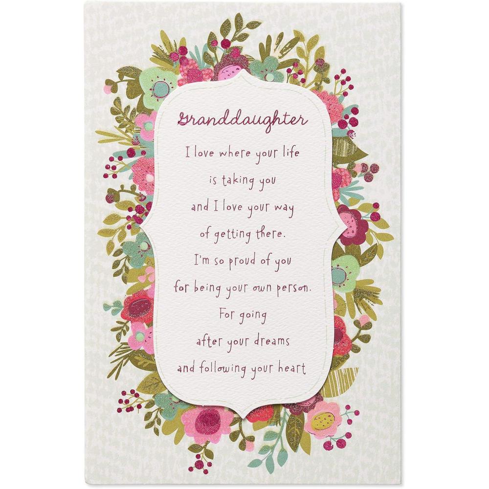 imageAmerican Greetings Birthday Card for Granddaughter All About YouFloral Border