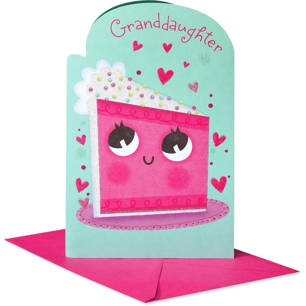 imageAmerican Greetings Birthday Card for Granddaughter with Stickers Pinch of SugarDecorate Cake w Stickers