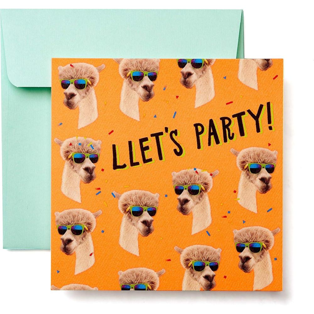 imageAmerican Greetings Funny Llamas Greeting Card Birthday Thinking Of You Congratulations