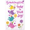 American Greetings Birthday Card for Granddaughter (All About You)(Birds with Party Hats)