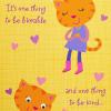 American Greetings Birthday Card for Granddaughter with Stickers (Pinch of Sugar)(Cartoon Cat w Balloons)
