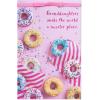 American Greetings Birthday Card for Granddaughter with Stickers (Pinch of Sugar)(Sprinkle Donut Photo)