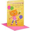 American Greetings Birthday Card for Granddaughter with Stickers (Pinch of Sugar)(Cartoon Cat w Balloons)