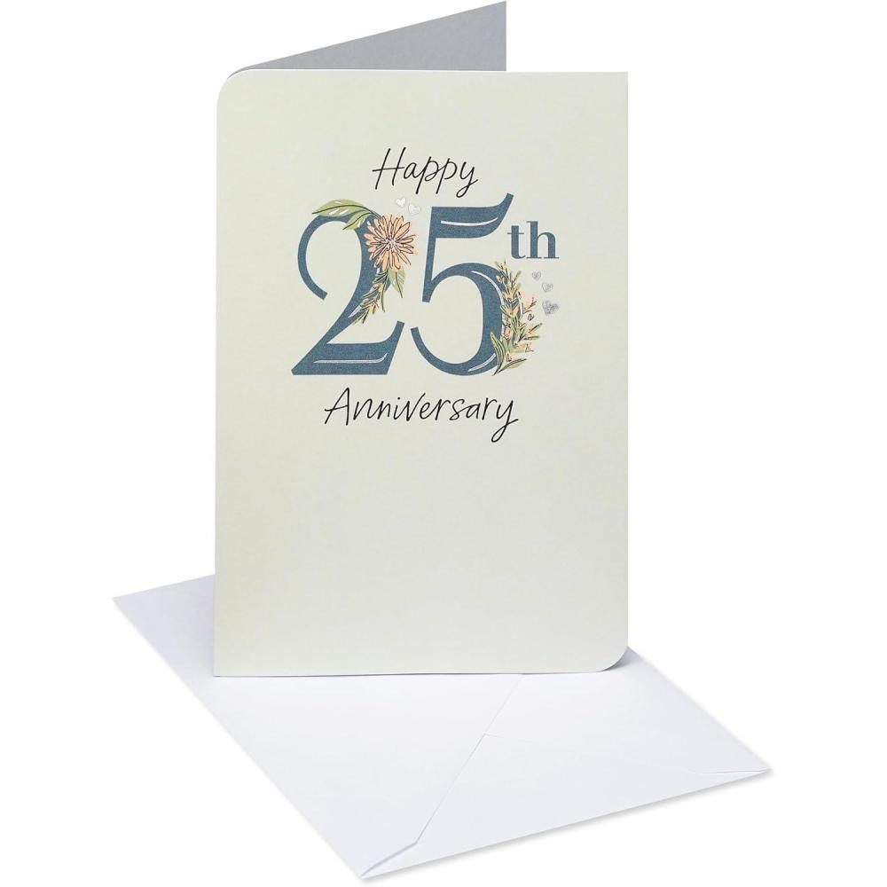 imageAmerican Greetings Anniversary Card This Day is For You25th Anniversary With Flowers