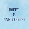 American Greetings 1 Year Anniversary Card (1st Anniversary)(Moon and Planet)