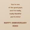 American Greetings Anniversary Card for Him (Over and Over)(Lettering)