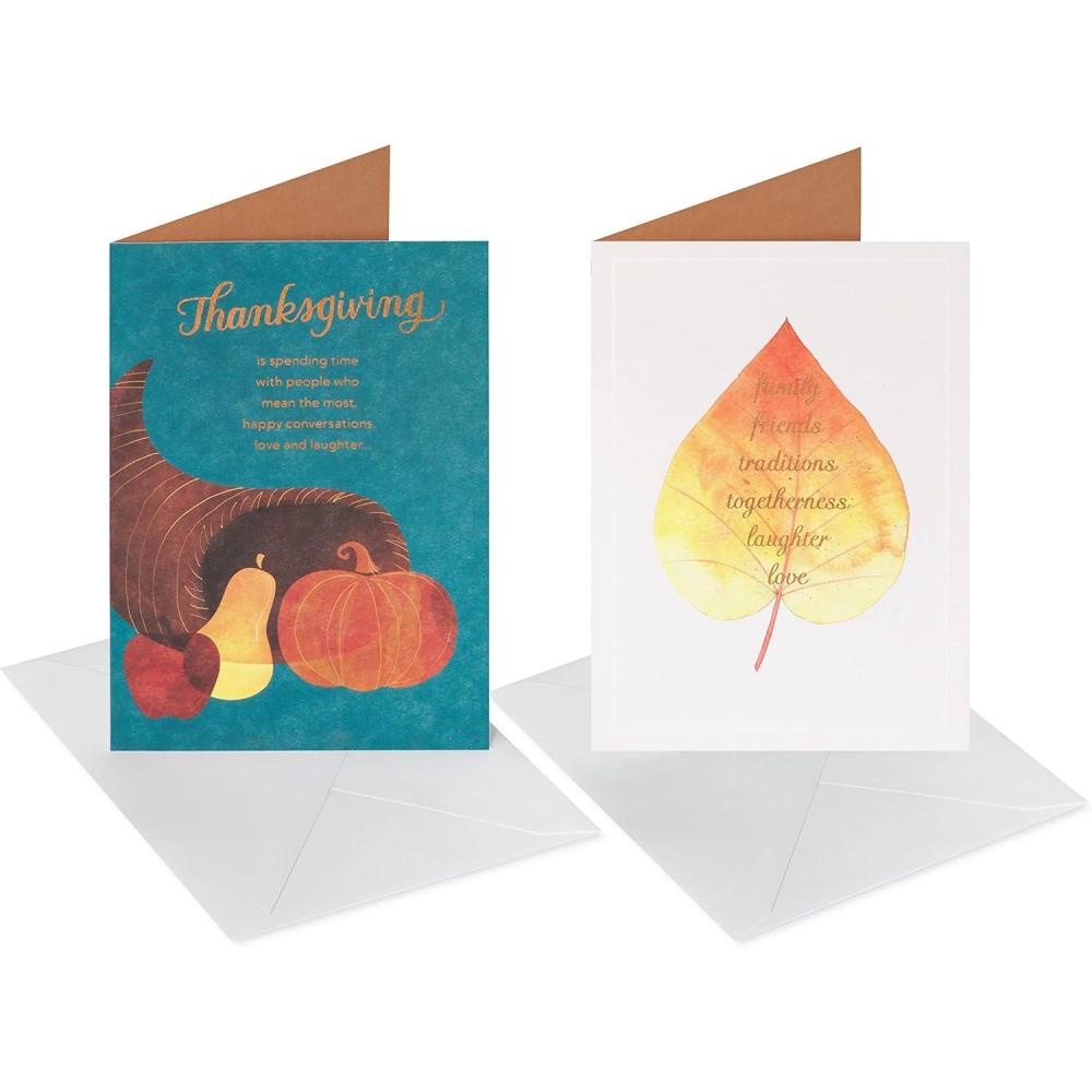 imageAmerican Greetings Thanksgiving Cards Thanks To You 6CountLeaf Cello
