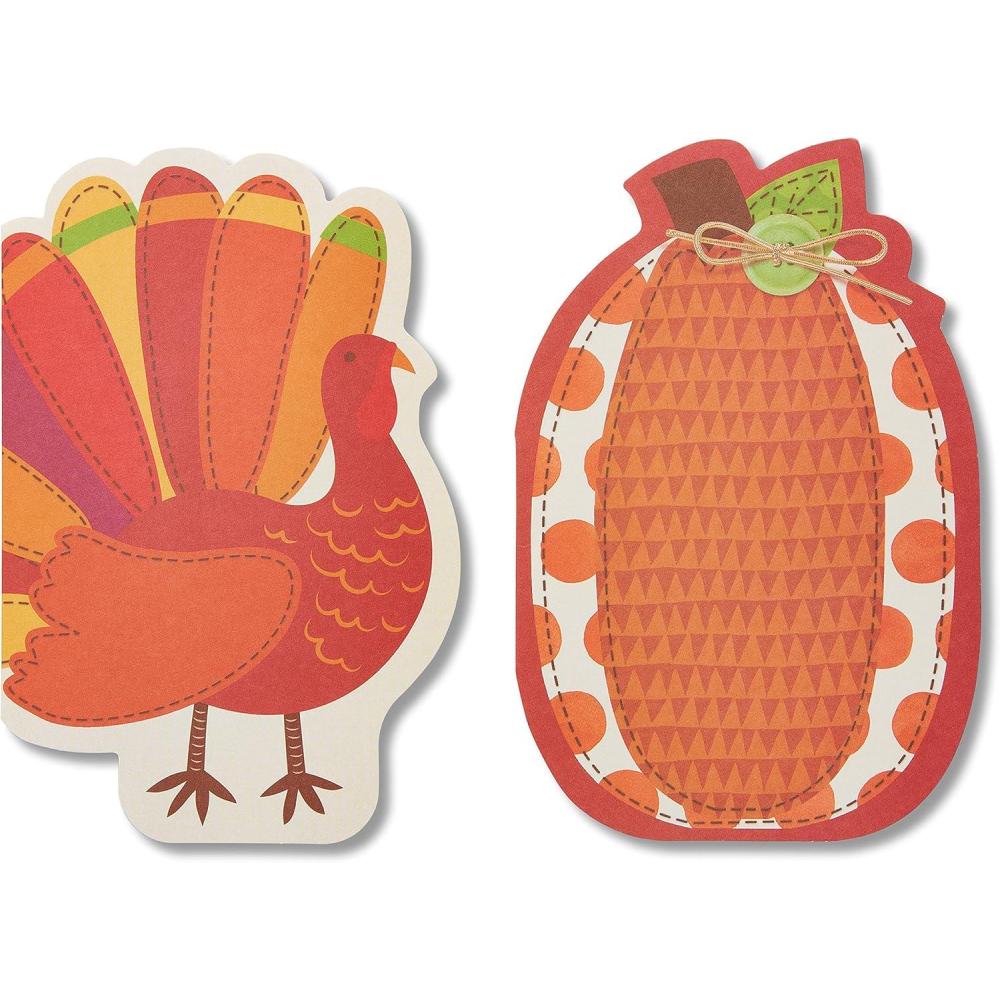 imageAmerican Greetings Thanksgiving Cards Thanks To You 6CountPumpkin and Turkey