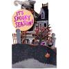 American Greetings Pop Up Halloween Card for Kids or Adults, Displayable 3D Haunted House Halloween Pop Up Card for Boo Baskets (Spooky Season)(Halloween Spirit)