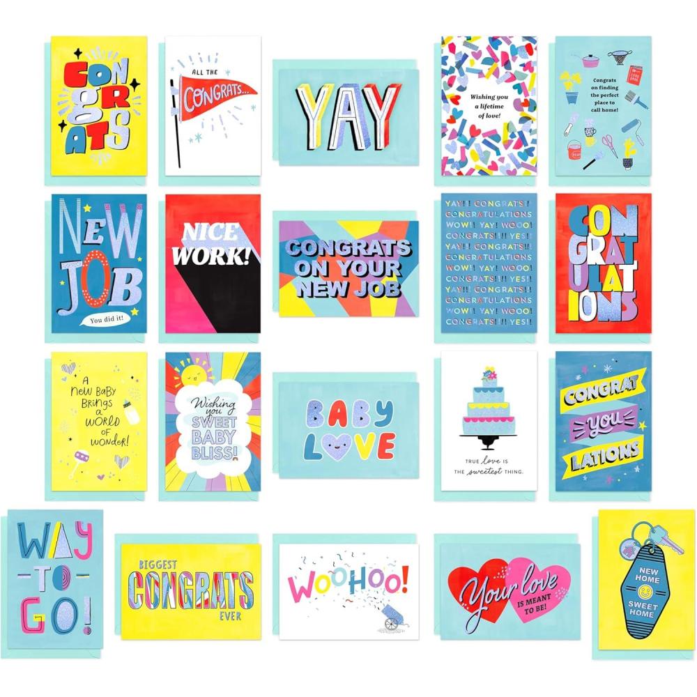 imageAmerican Greetings 15Count Congratulations Card Bundle with Envelopes Baby Wedding and General CongratsCongrats