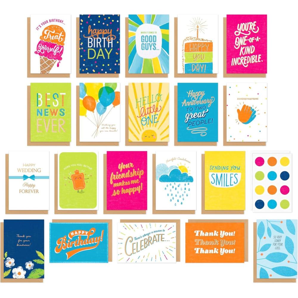 imageAmerican Greetings 20Count All Occasions Card Bundle with Envelopes Birthday Congrats Baby Anniversary Wedding Get Well Support Friendship Thank You and SympathyALL OCCASION 20 CARD BUNDLE