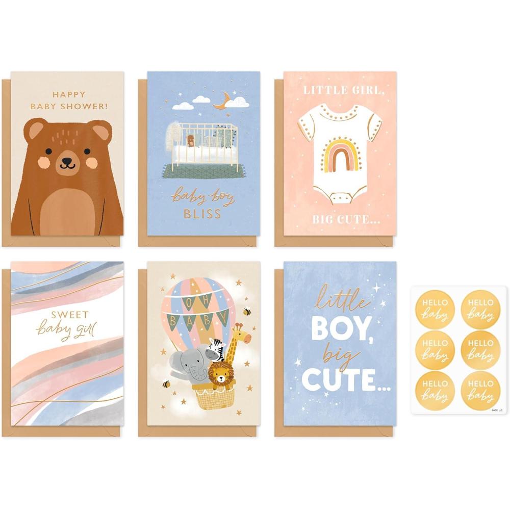 imageAmerican Greetings 6Count Baby Celebrations Card Bundle with Envelopes Baby Shower and Congratulations