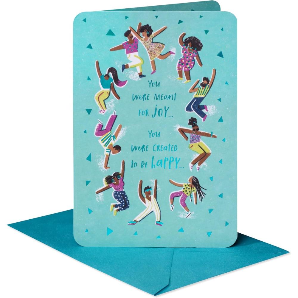 imageAmerican Greetings Birthday Card For Him Lets CelebrateJumping For Joy Tiny Figures