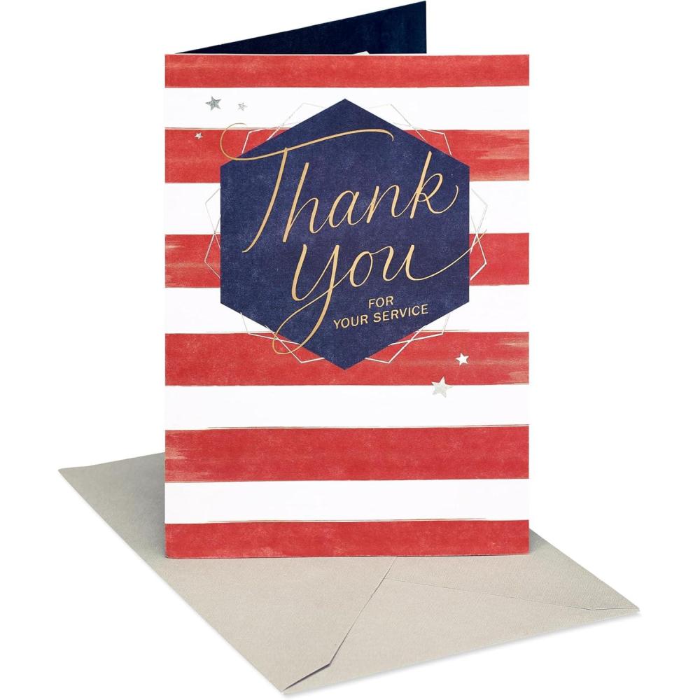 imageAmerican Greetings Patriotic Thank You Card for Air Force Military Service Member Our CountryHexagon and Stripes