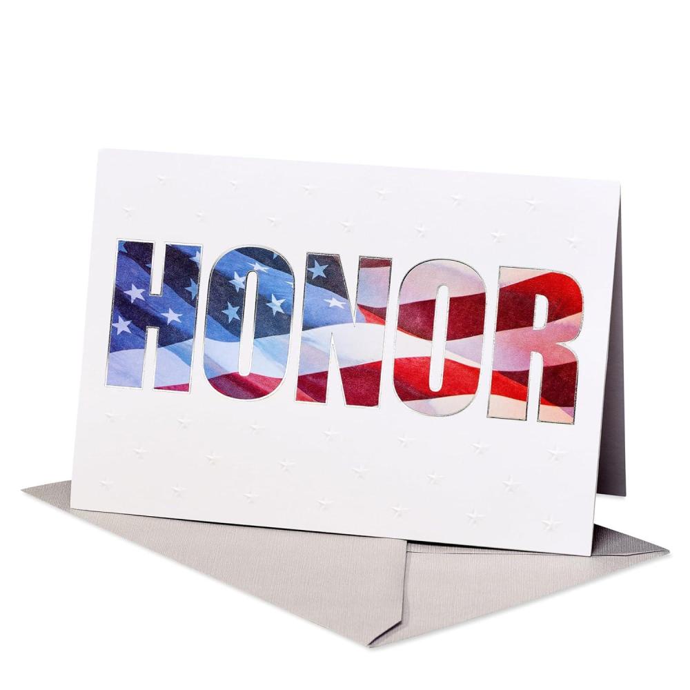 imageAmerican Greetings Patriotic Thank You Card for Military Service Member Our CountryFlag Photo in Ltg