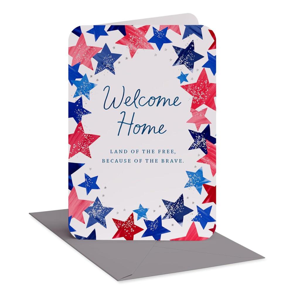 imageAmerican Greetings Patriotic Thank You Card for Military Service Member Our CountryStars w Ltg