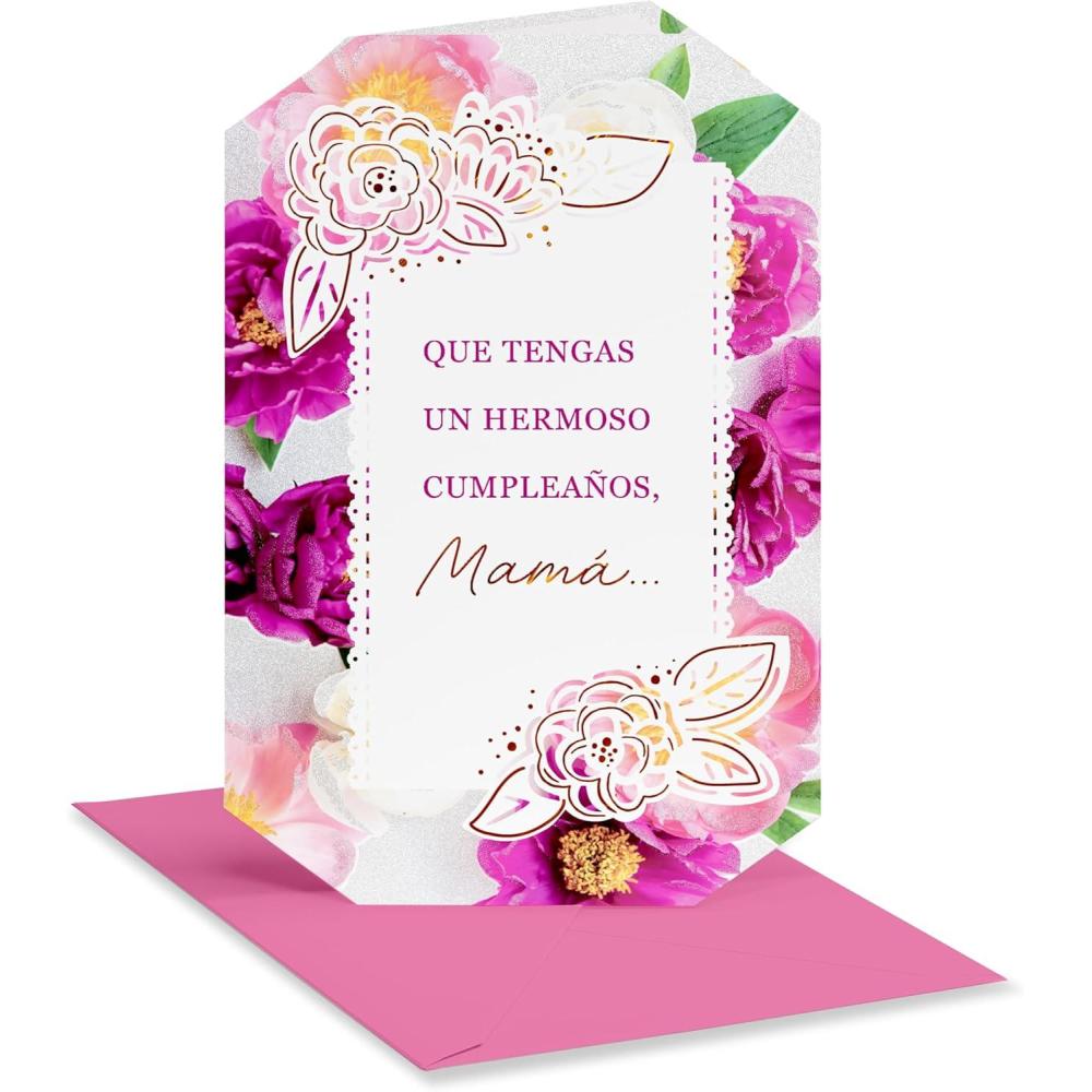 imageAmerican Greetings Spanish Birthday Card for Grandma Feliz CumpleaosMulticolored Peonies