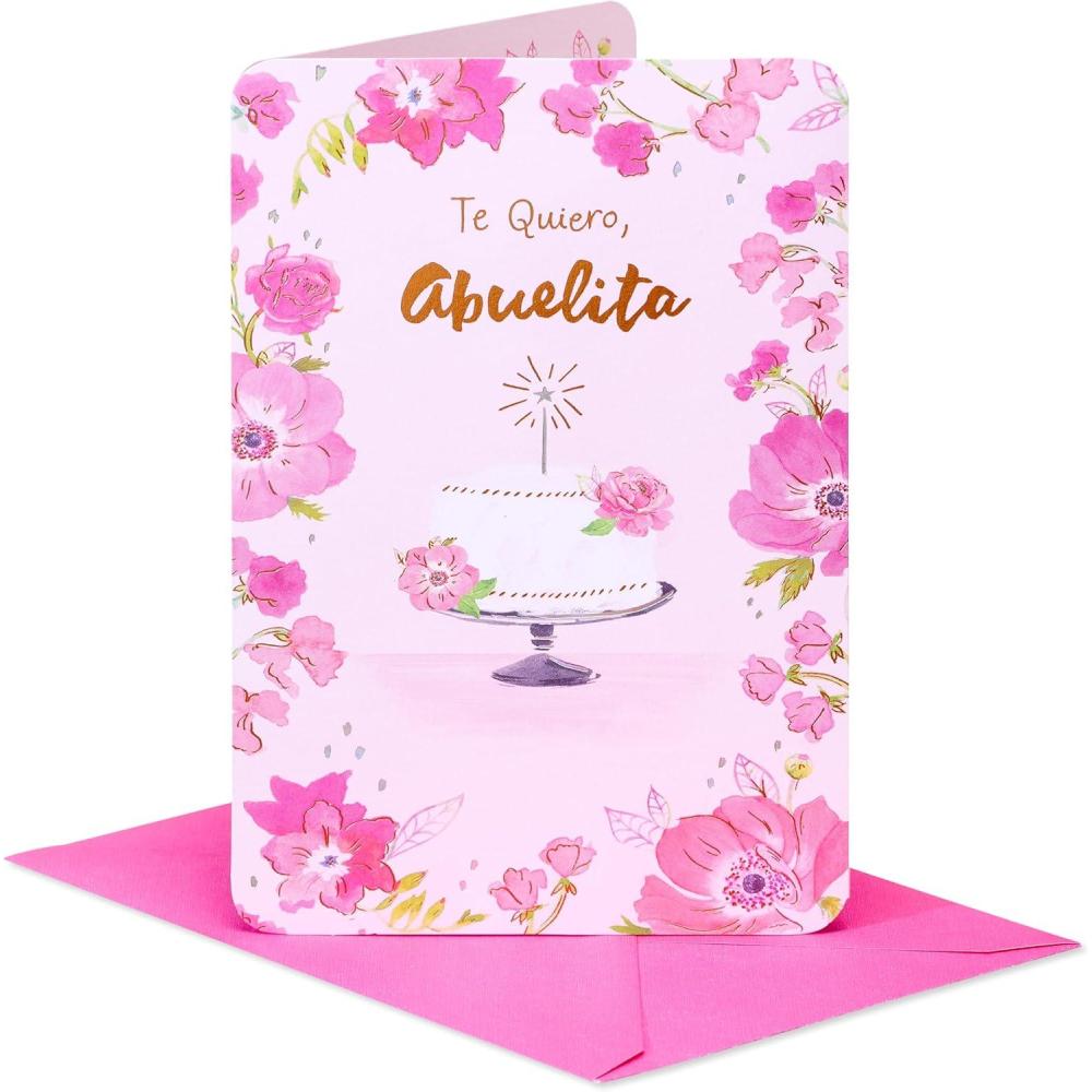 imageAmerican Greetings Spanish Birthday Card for Grandma Feliz CumpleaosPretty Florals