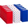 American Greetings 9″ Medium Patriotic Gift Bags, Red, White and Blue (12-Count)(Red  White and Blue)