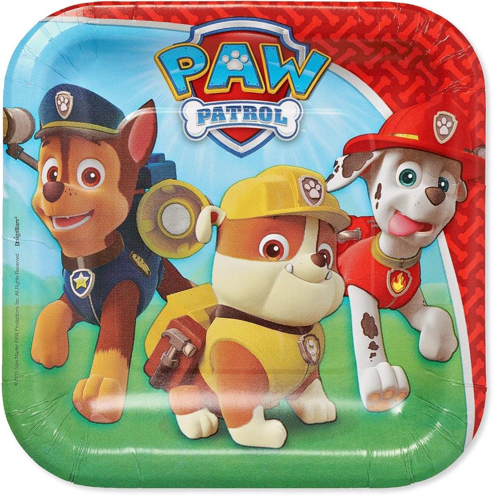 imageAmerican Greetings Paw Patrol Party Supplies Paper Dinner Plates 40CountMulticoloredAssorted