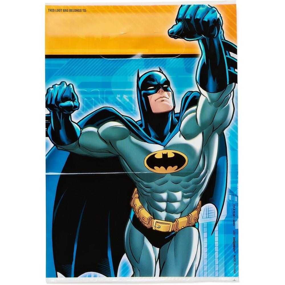 imageAmerican Greetings Batman Party Supplies Plastic Treat Bags 8Count
