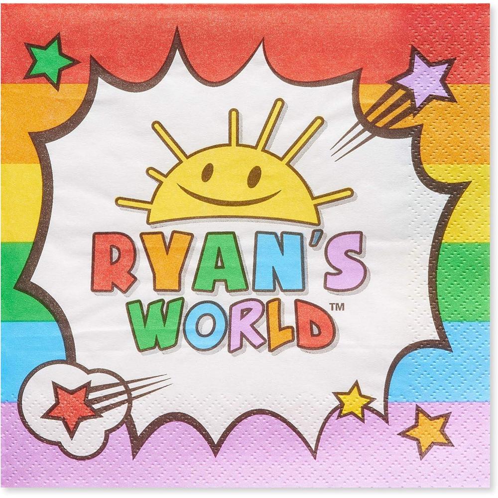 imageAmerican Greetings Ryans World Party Supplies Lunch Paper Napkins 50CountMulticolored