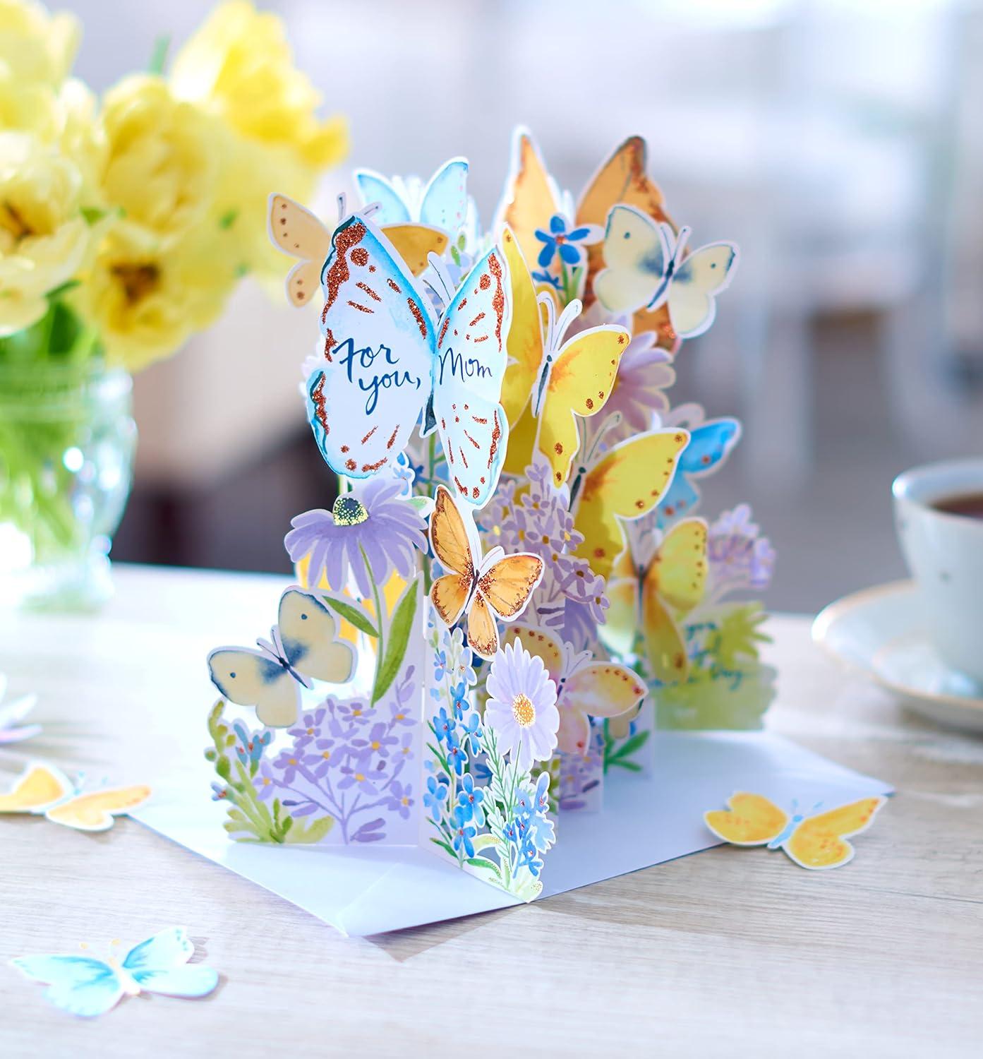 imageAmerican Greetings Magic Moments Displayable Pop Up Mothers Day Card with Envelope More WonderfulAccordion Butterflies