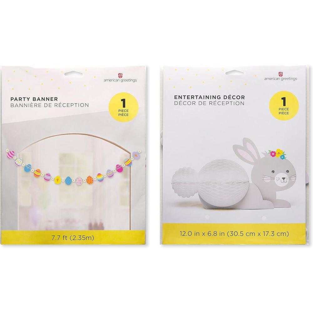 imageAmerican Greetings Easter Party Supplies Honeycomb Bunny Banner 2Count