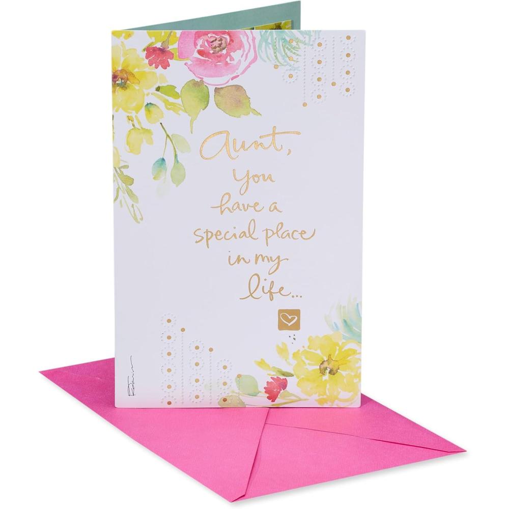 imageAmerican Greetings Mothers Day Card for Aunt Chance to Celebrate YouFloral w Pinhole Pattern