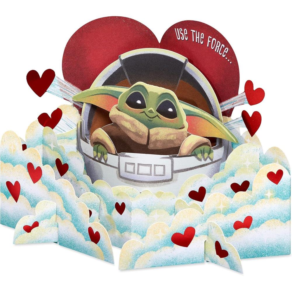 imageAmerican Greetings Star Wars Pop Up Valentines Day Card Baby Yoda Amazing Valentines Day