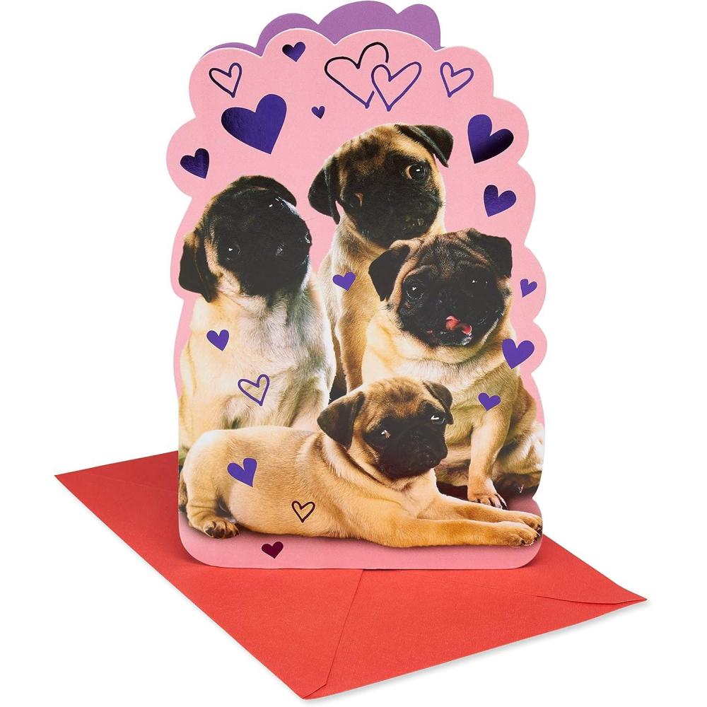 imageAmerican Greetings Valentines Card for Kids Happy EverydayPugs and Kisses