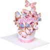 American Greetings Magic Moments Displayable Pop Up Mother’s Day Card with Envelope (More Wonderful)(MM Bouquet Burst Butterflies)