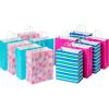 American Greetings 10″ Small All-Occasion Goodie Bags, Spring Print (16-Count)(Pink and Blue Patterns)