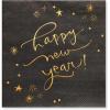 American Greetings 50-Count 5 in. x 5 in. Beverage Napkins, Kathy Davis New Years Eve Party Supplies(Black  gold)