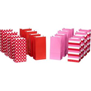 American Greetings 10.5″ Valentines Day Goodie Bags, Hearts and Stripes (16-Count)(Hearts and Stripes)