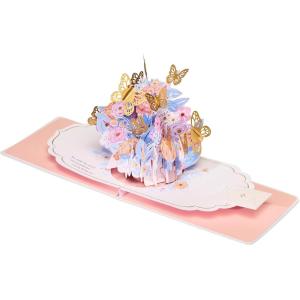 American Greetings Magic Moments Displayable Pop Up Mother’s Day Card with Envelope (More Wonderful)(Floral Butterfly Sliceform)