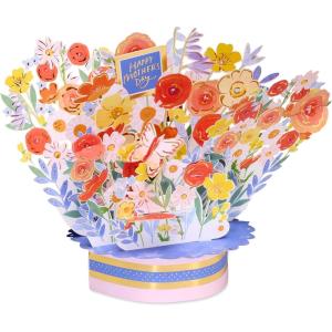 American Greetings Magic Moments Displayable Pop Up Mother’s Day Card with Envelope (More Wonderful)(KD Platform Base Florals)