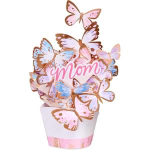 American Greetings Magic Moments Displayable Pop Up Mother’s Day Card with Envelope (More Wonderful)(MM Bouquet Burst Butterflies)