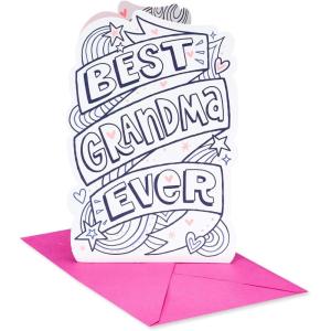 American Greetings Mothers Day Card for Grandma (My Grandma Is Smart)(Ltg in Banner Coloring Card)