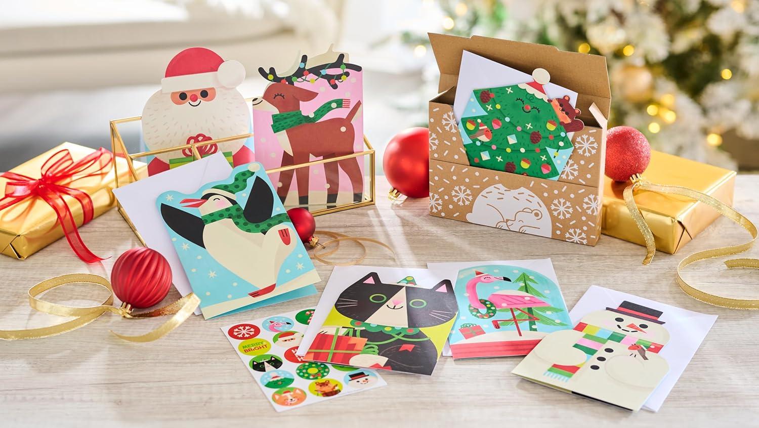 imageAmerican Greetings 12 ct Twelve Days of Christmas Countdown Advent Calendar Mini Note Cards for Kids with Envelopes and Sticker Seals 12 Days of ChristmasXMAS ALLISON BLACK CB 10CT