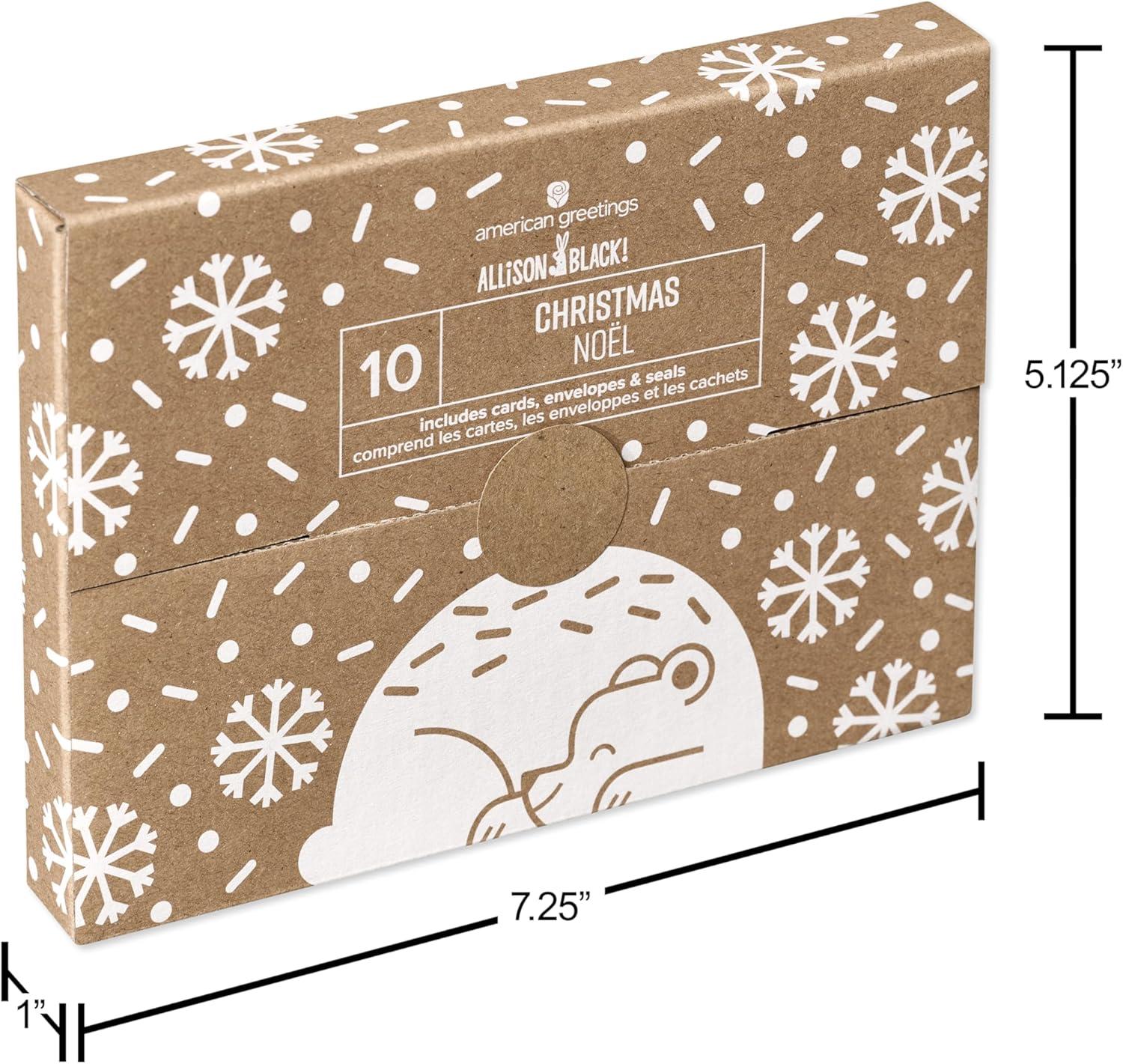 imageAmerican Greetings 12 ct Twelve Days of Christmas Countdown Advent Calendar Mini Note Cards for Kids with Envelopes and Sticker Seals 12 Days of ChristmasXMAS ALLISON BLACK CB 10CT