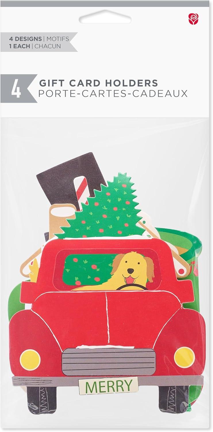 imageAmerican Greetings 4 ct Assorted Christmas Gift Card Holder Mini Treat Bags Cocoa Snowman Christmas Tree Gingerbread HouseGCH XM MINIBAG TIPON ICONS 4CT