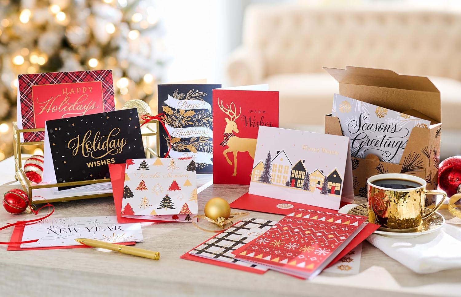 imageAmerican Greetings Christmas Cards with Envelopes Traditional Winter Designs 25CountTRAD HOLIDAY BNDL 15 CT