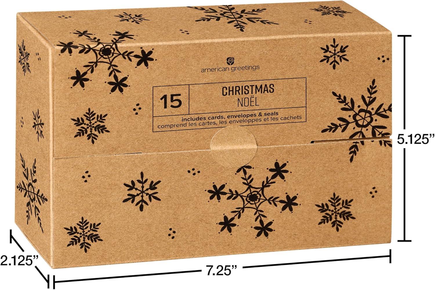 imageAmerican Greetings Christmas Cards with Envelopes Traditional Winter Designs 25CountXMAS FAMILY CB 15CT