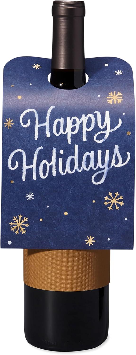 imageAmerican Greetings Christmas Gift Tags for Wine Bottle Happy Holidays 6Count