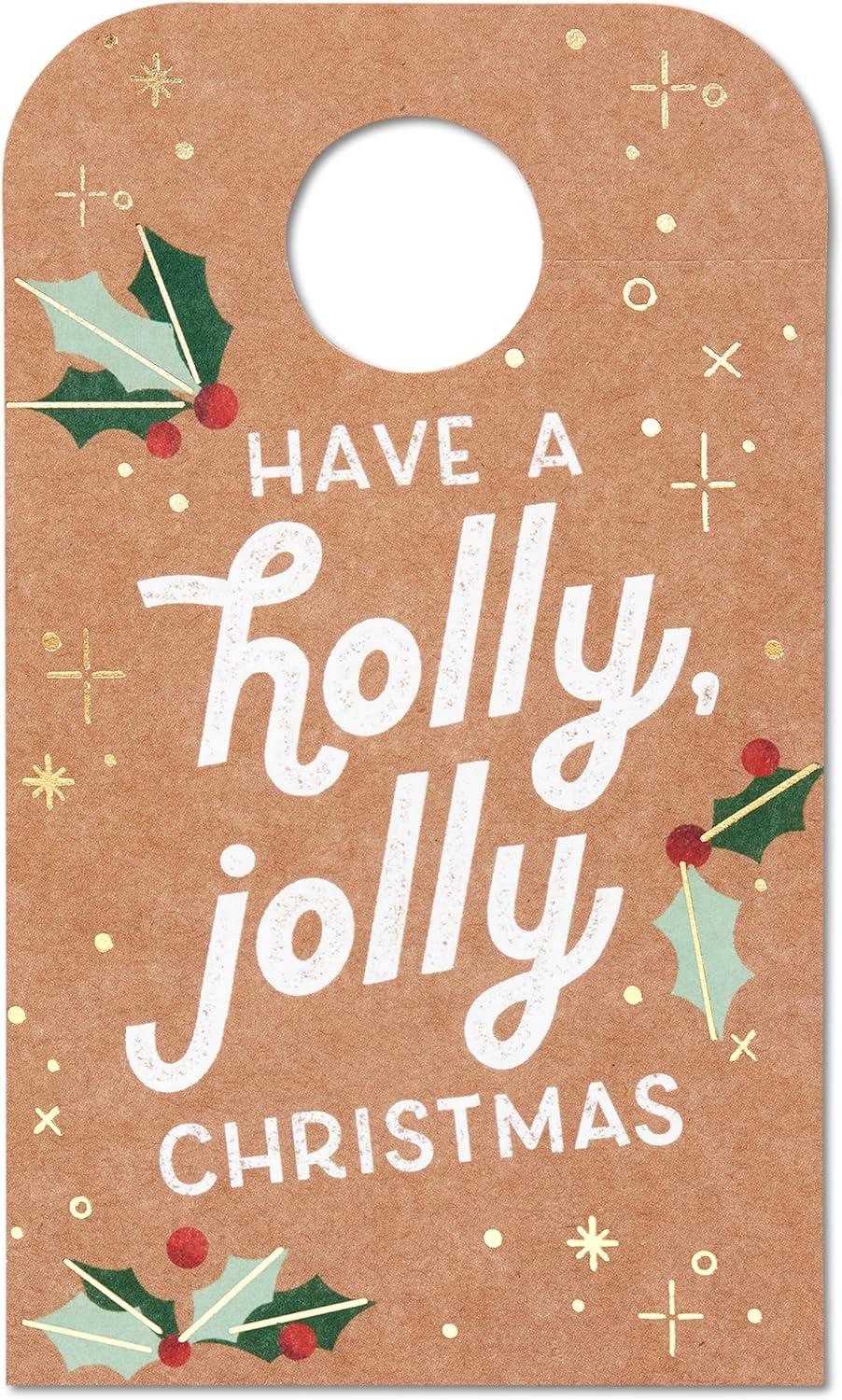 imageAmerican Greetings Christmas Gift Tags for Wine Bottle Holly Jolly Christmas 6Count