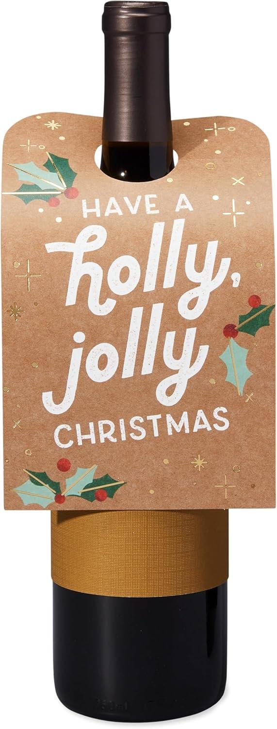 imageAmerican Greetings Christmas Gift Tags for Wine Bottle Holly Jolly Christmas 6Count