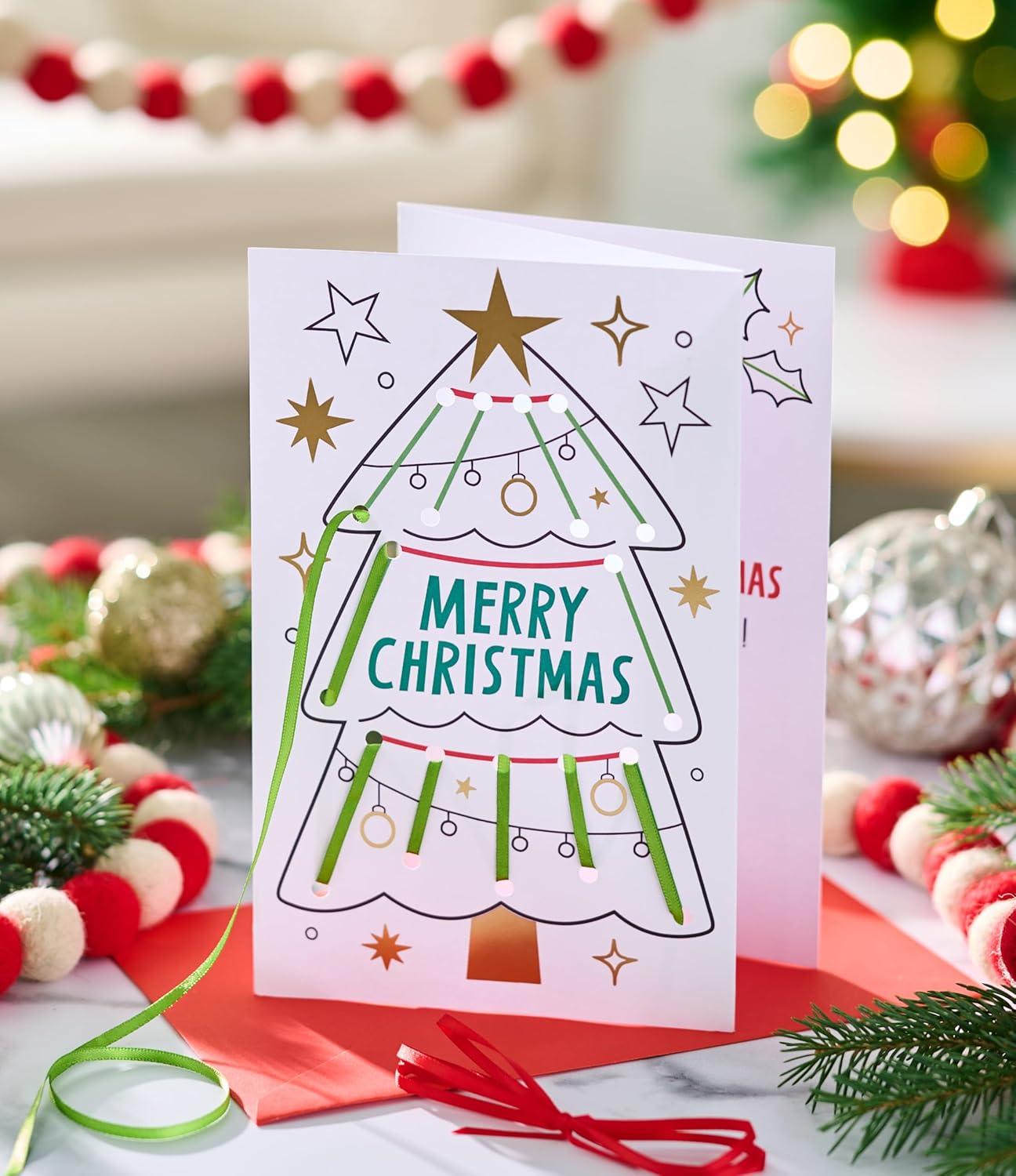 imageAmerican Greetings Christmas Thank You Cards from Kid Im So Lucky Checklist 6CountLace Up Christmas Tree